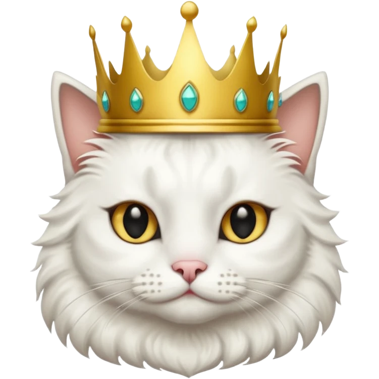 White cat with black spot over its eye that is a king emoji