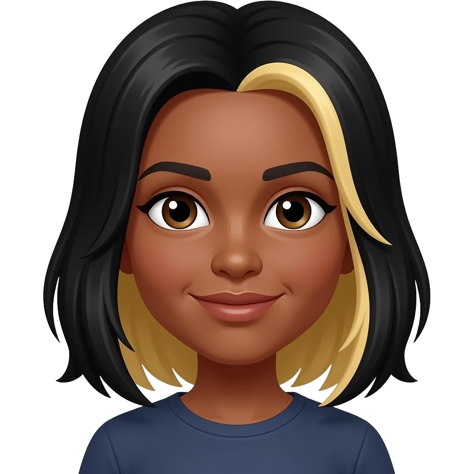 Black hair blonde highlights emoji