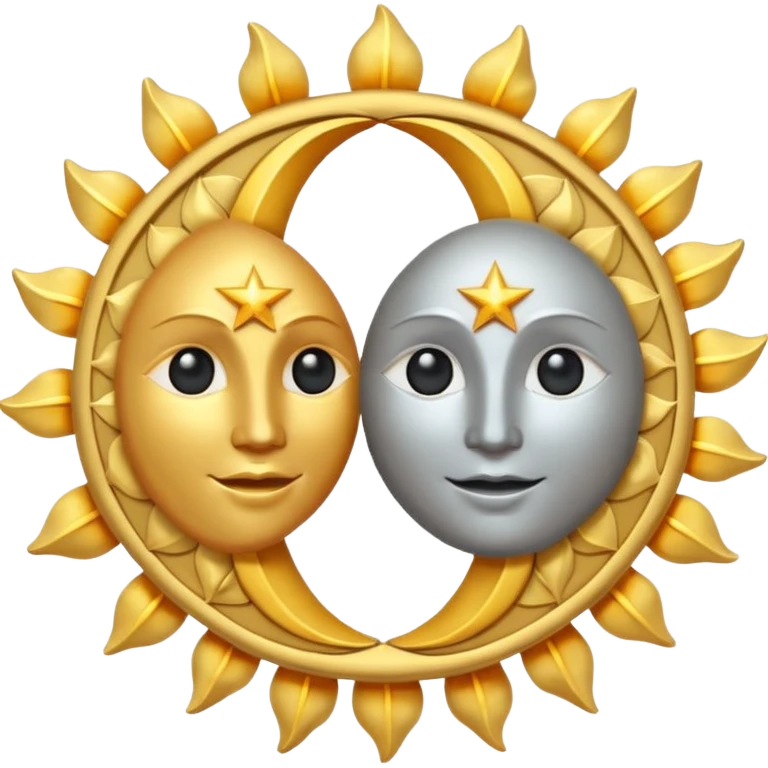 Sun and moon connected. Solstice emoji