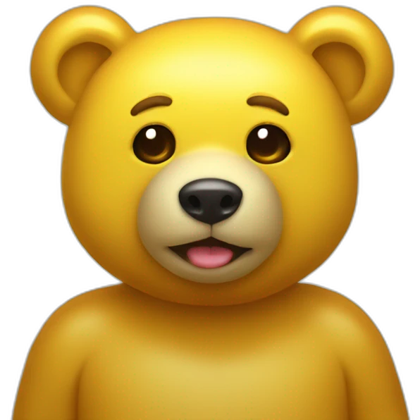 bear,gummy,yellow,glossy emoji