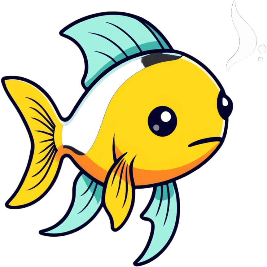 Stoned fish smoking a blunt with their fins emoji