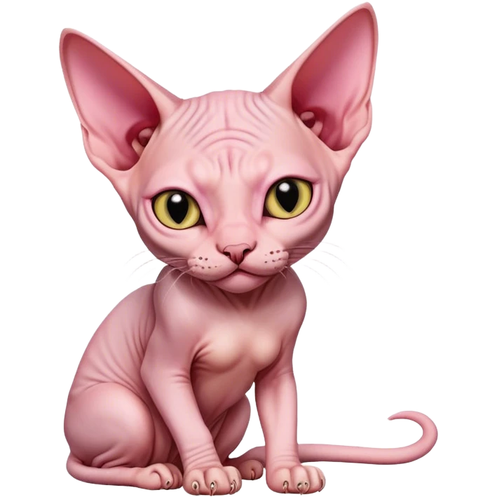 Sphynx cat full body play position emoji
