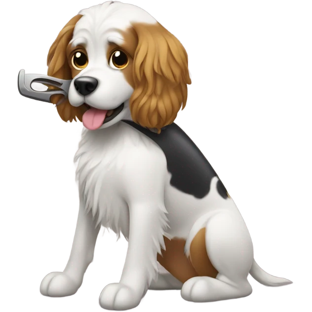 Dog cutting hair  emoji