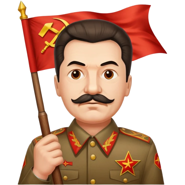 Stalin holding USSR flag emoji