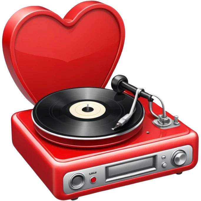 Heart shaped record player  emoji