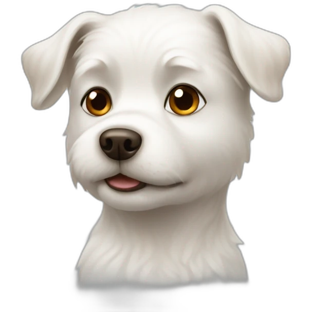 little white dog with little brown spots emoji