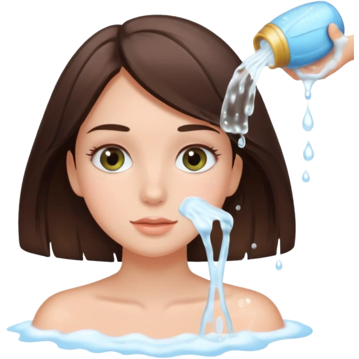 Brunette girl washing her lashes emoji
