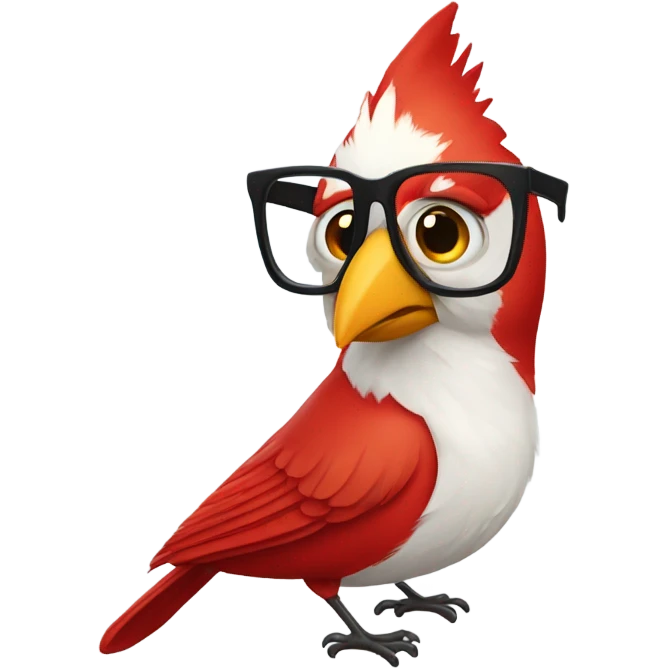 Cardinal wearing eyeglasses  emoji