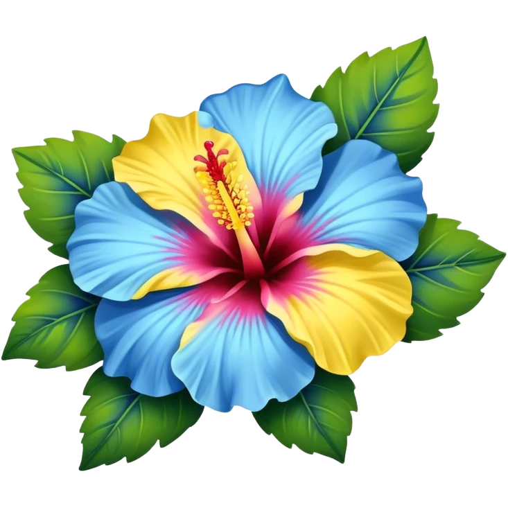 hibiscos flower blue and yellow emoji