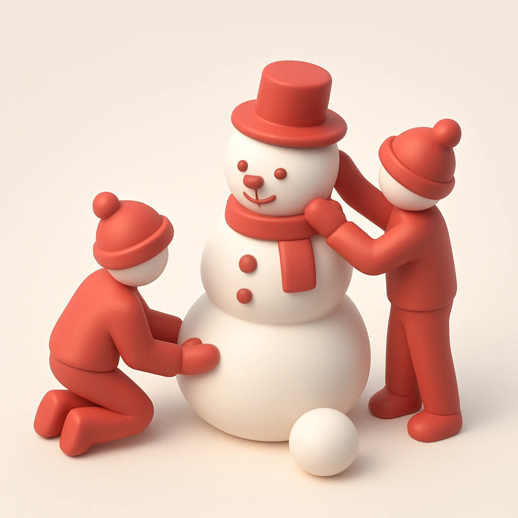 people making a snowman emoji