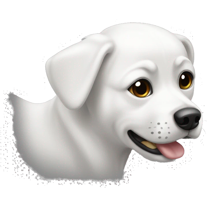 Perro blanco con negro con mucho pelo emoji