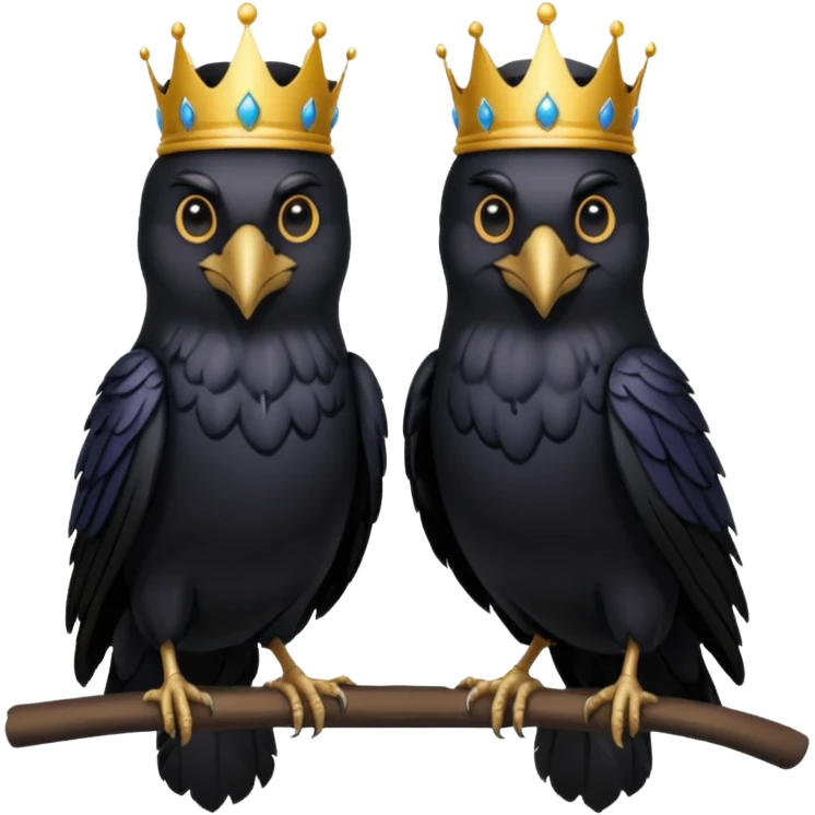 realistic King and queen ravens emoji