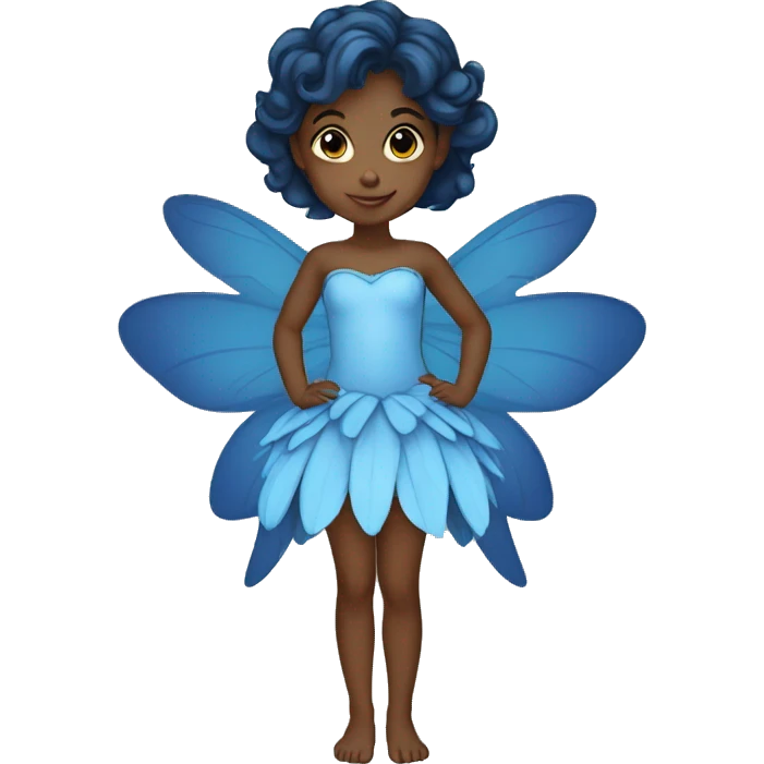 young blue fairy siloughette  emoji