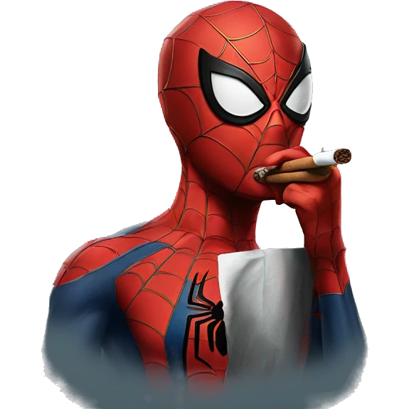 Spider man holding cigar  emoji