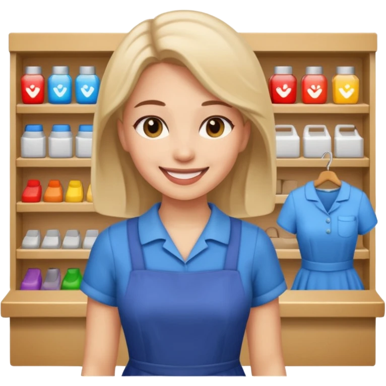 I Brought  one dress with shop worker emoji