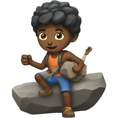 carying rock emoji