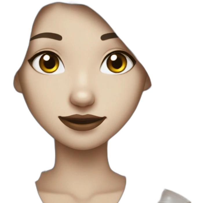 white Wolf girl emoji