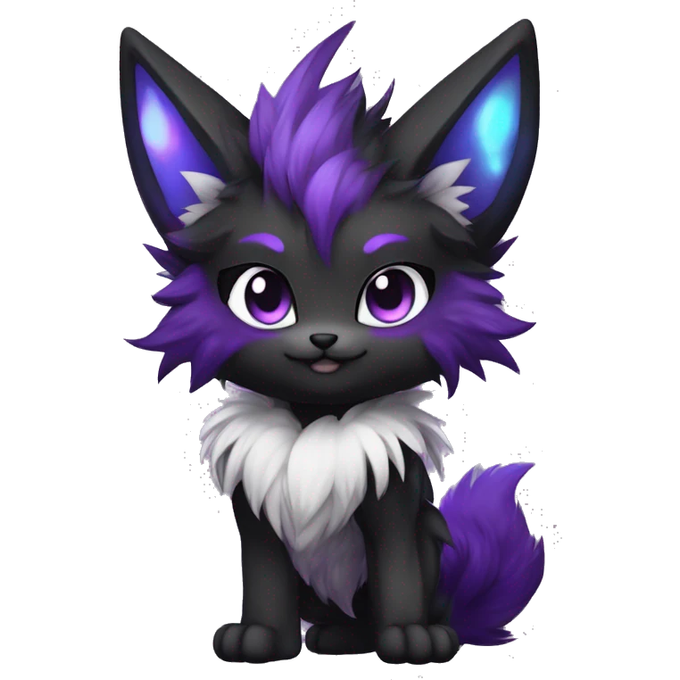 Anthro-Edgy-Cool-Black-Purple-Contrast-Colors-Fantasy-Fur-Sona-Chibi-Shiny-Fakémon-Hybrid full body emoji