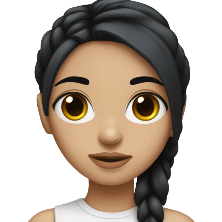 a girl with black hair, eyebrow piercings and eyebrow slit emoji