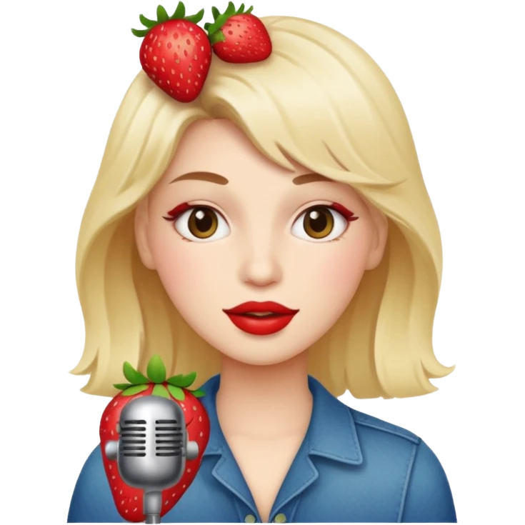 singer strawberry face emoji