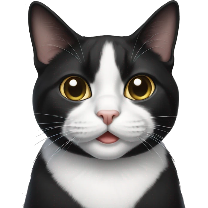 Tuxedo cat with white moustache emoji