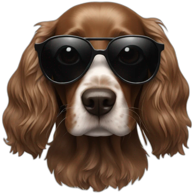 Spaniel cocker black with sunglasses  emoji