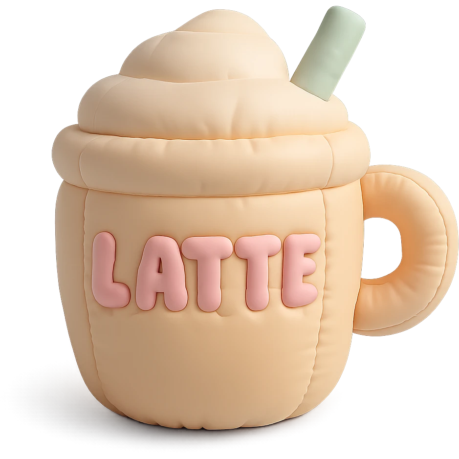 latte, soft and plush, pastel colors emoji