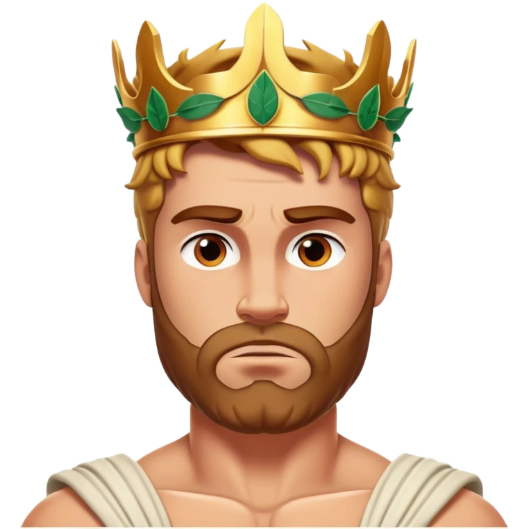 Cinematic Realistic Hercules Portrait, depicted with lifelike, sun-kissed skin and a robust, muscular physique that radiates both power and gentle nobility. His intense, kind eyes and regal expression are complemented by classical Greek attire and a laurel crown, rendered under dynamic lighting that highlights every chiseled detail. emoji