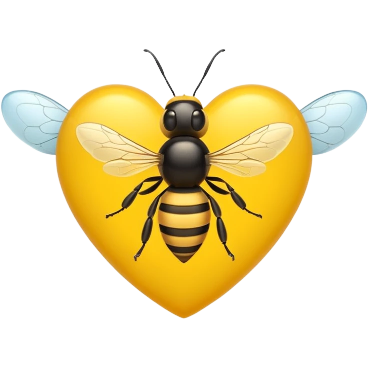 yellow heart with a bee motif emoji