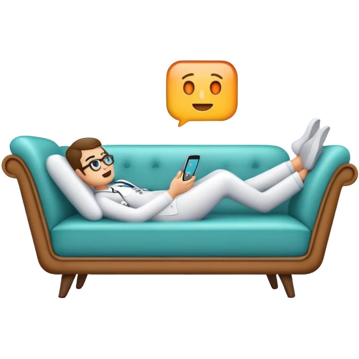 Big iPhone on therapist couch emoji