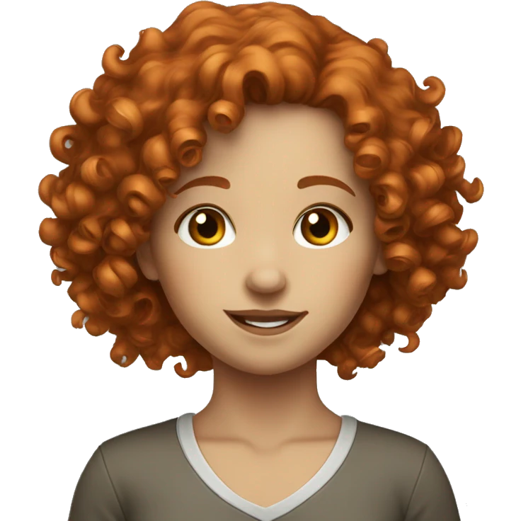 Curly haired redhead girl white emoji