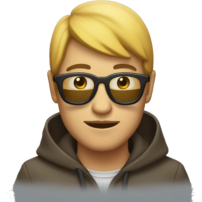 Homme avec une capuche et des lunettes  emoji