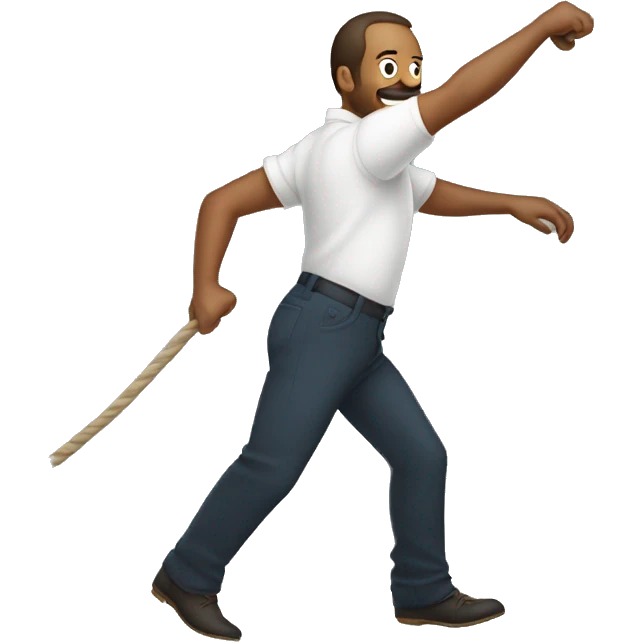 Man whipping air with a whip emoji
