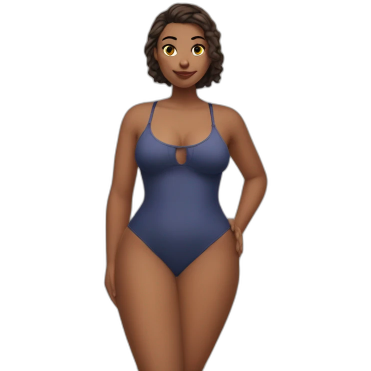 Slim-Thicc caucasian woman swimsuit posing emoji