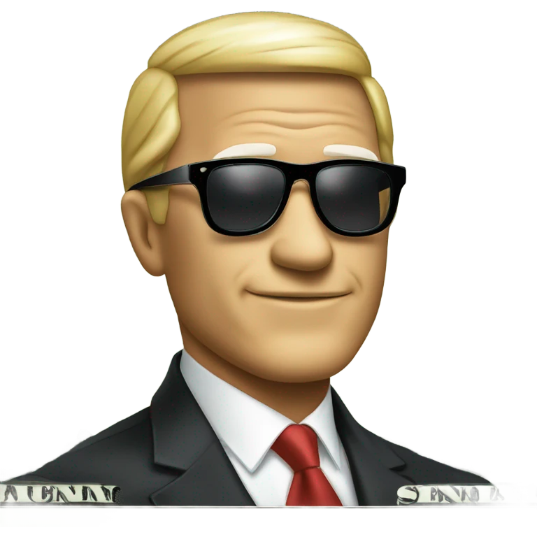 A dollar bill featuring a president with sunglasses emoji