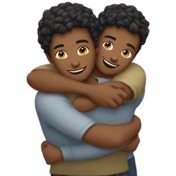 2 hugging boys emoji