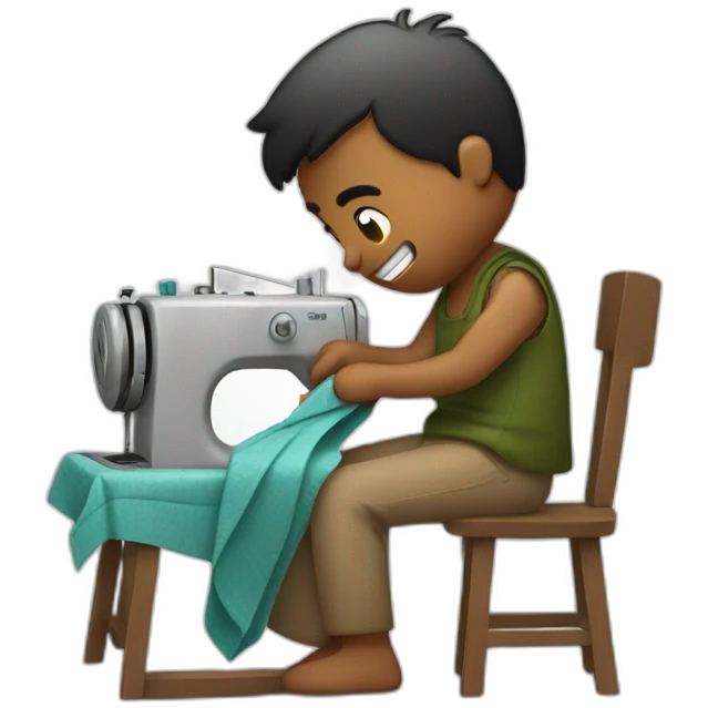 man sewing clothes  emoji