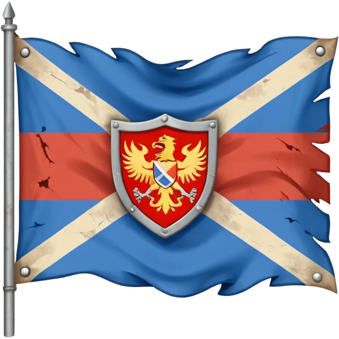 war torn ripped banner heraldry flag blowing in wind emoji