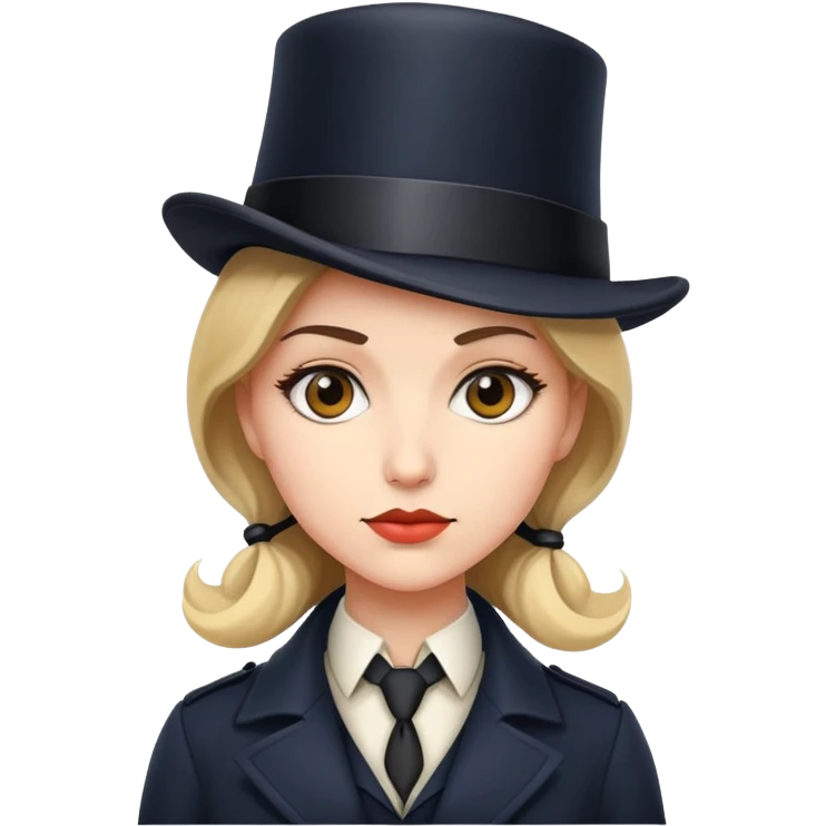 Female Detective with a tophat emoji