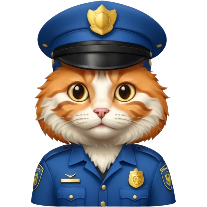 oranh fluffy cat - police officer emoji