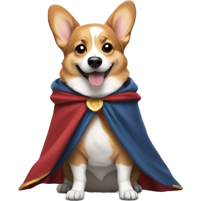 Corgi wearing a cape emoji
