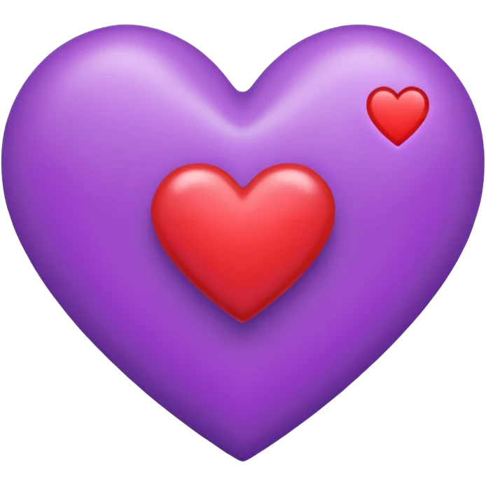 un corazon rojo CON LA LETRA F  DE COLOR LILA EN EL CENTRO emoji