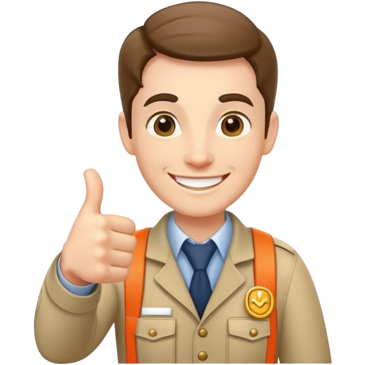 Tour guide with thumbs up indicating available tour emoji