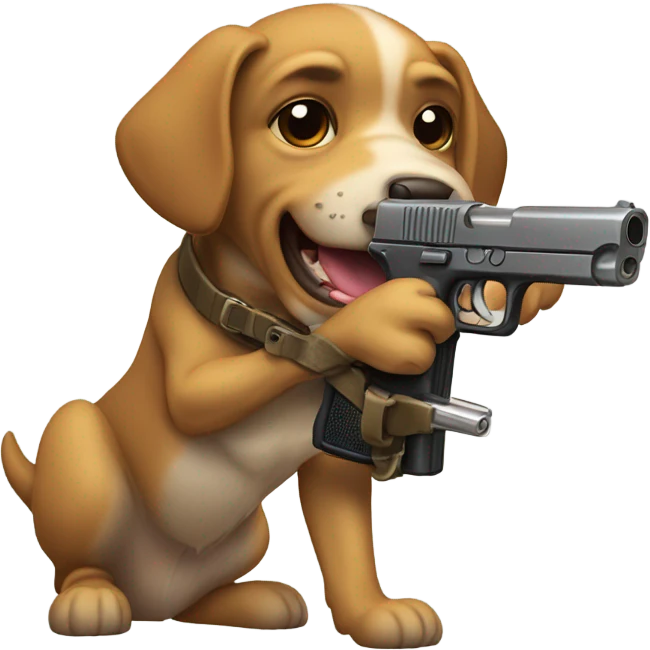 Dog with a gun emoji