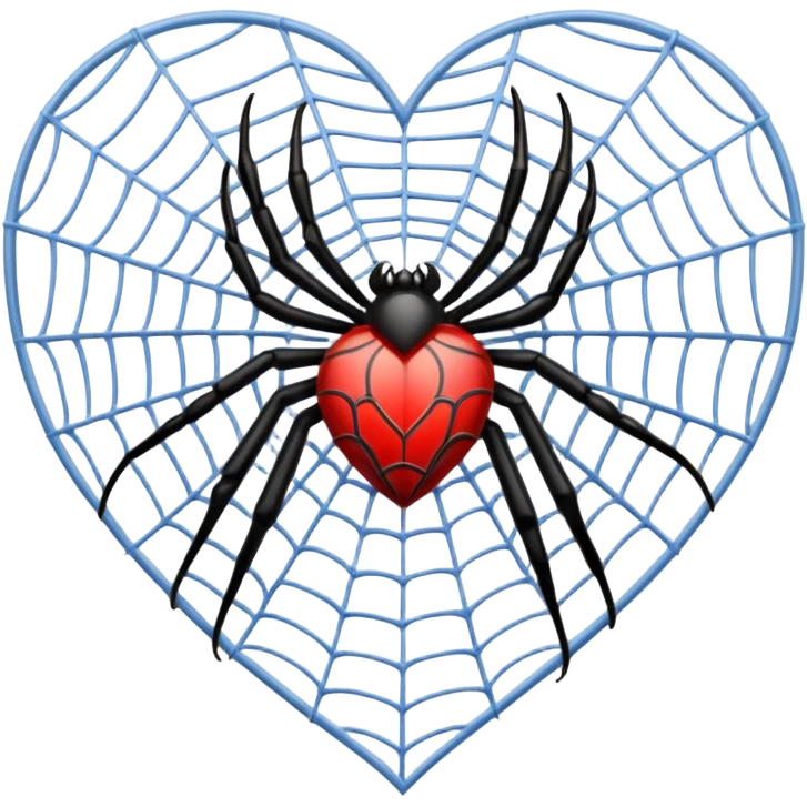 Heart made from spiders web emoji