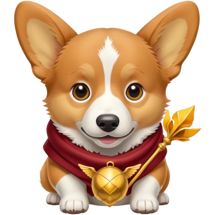 Corgi with snitch in gryffindor style emoji
