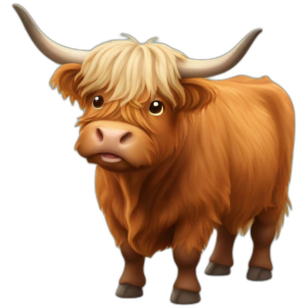 Fatty scottish highland cow emoji