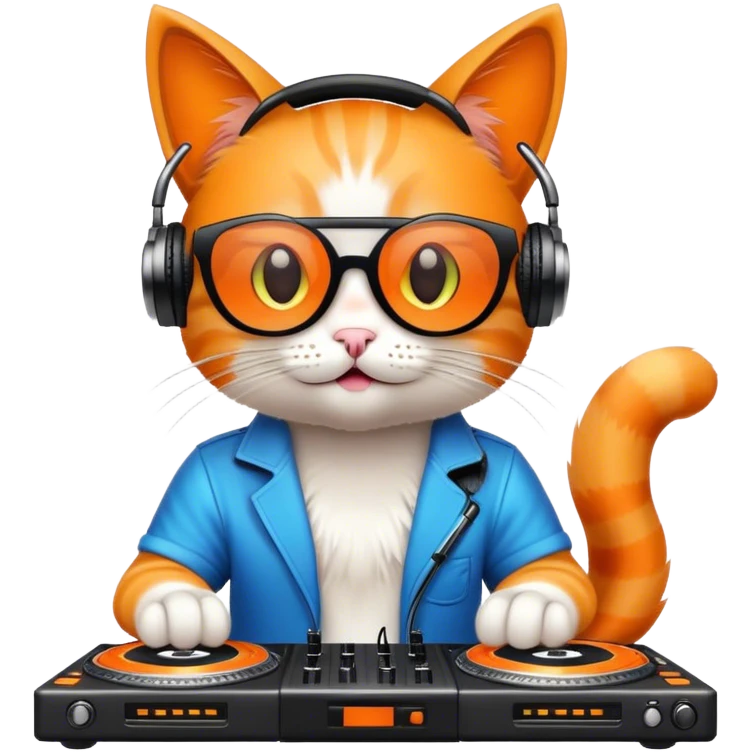 Cat as a DJ emoji