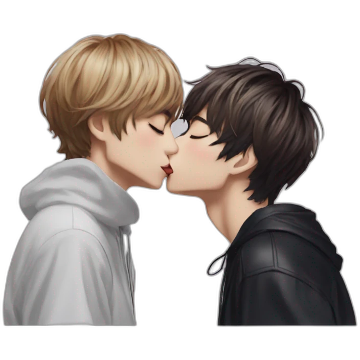 taehyung kiss jungkook  emoji