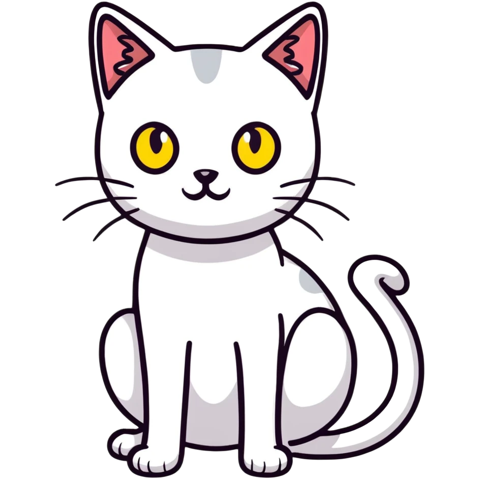 skinny black cat with yellow eyes emoji